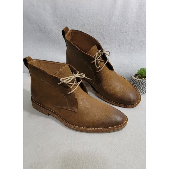 Flag LTD Brown Suede Lace up Round Toe Chukka Men Leather Boots Size 10M/ L20 - Picture 10 of 13